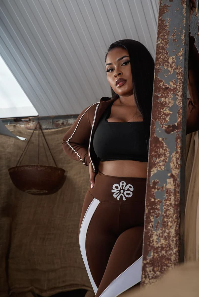 Brown zip tracksuit