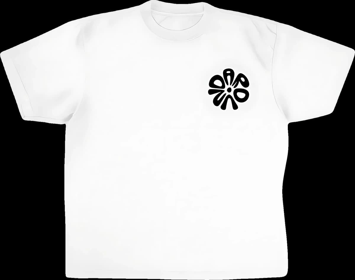 Urban Around Slim Fit White Graphic T-Shirt with Crest Logo