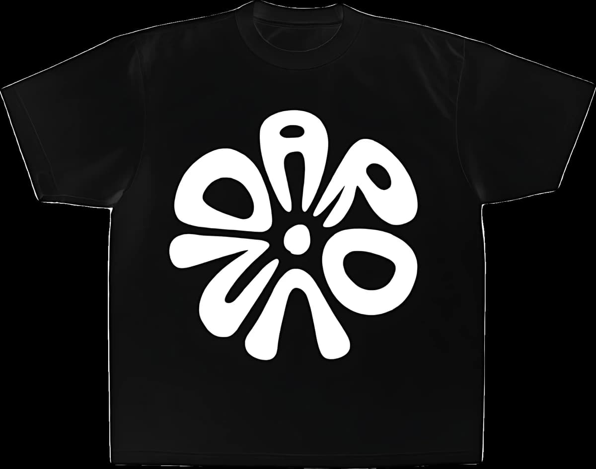 Urban Around Slim Fit Black Graphic T-Shirt with Crest Logo